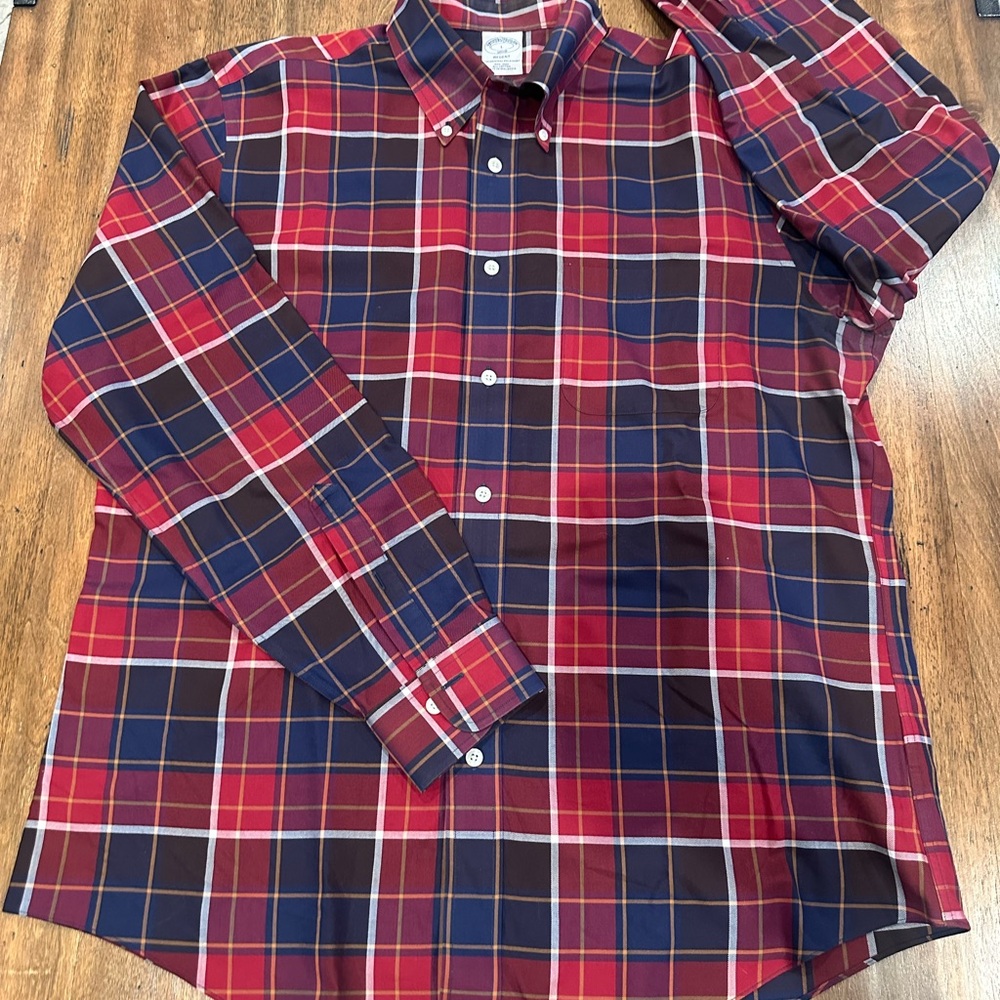 Brooks Brothers Red and Blue Casual Button Down Shirt